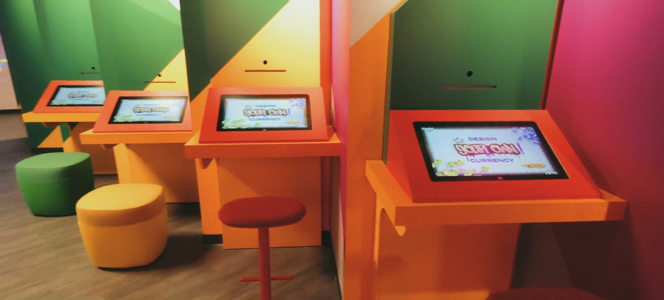 Design Your Own Currency — kiosk bank display